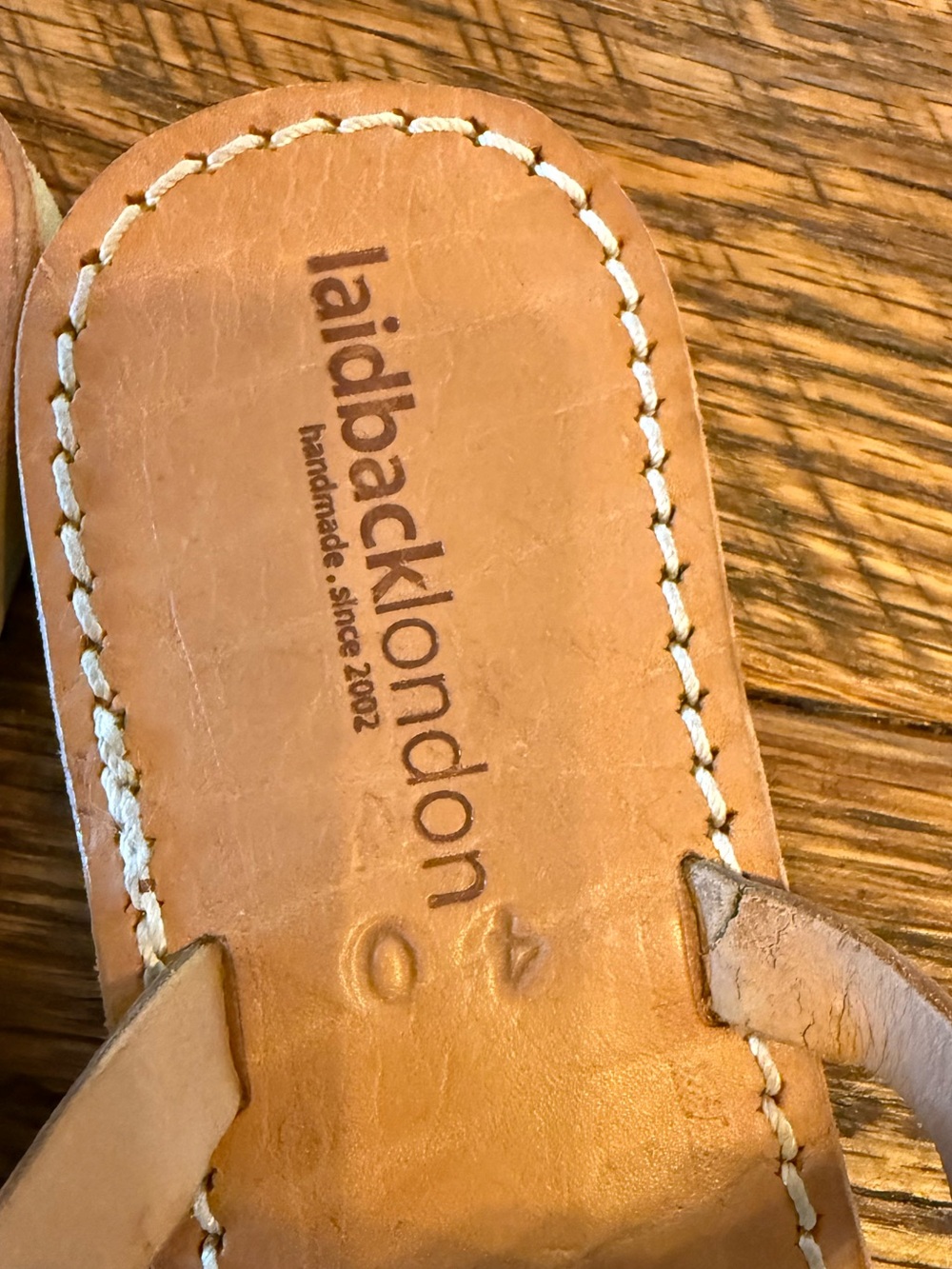 Anthropologie Tan Leather Floral-Beaded Slide Sandals - Picture 3 of 8
